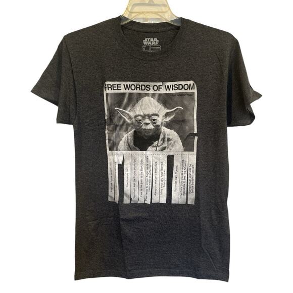 Star Wars Yoda Words of Wisdom Heathered Gray Short Sleeve T-Shirt New No Tag… - Picture 2 of 5